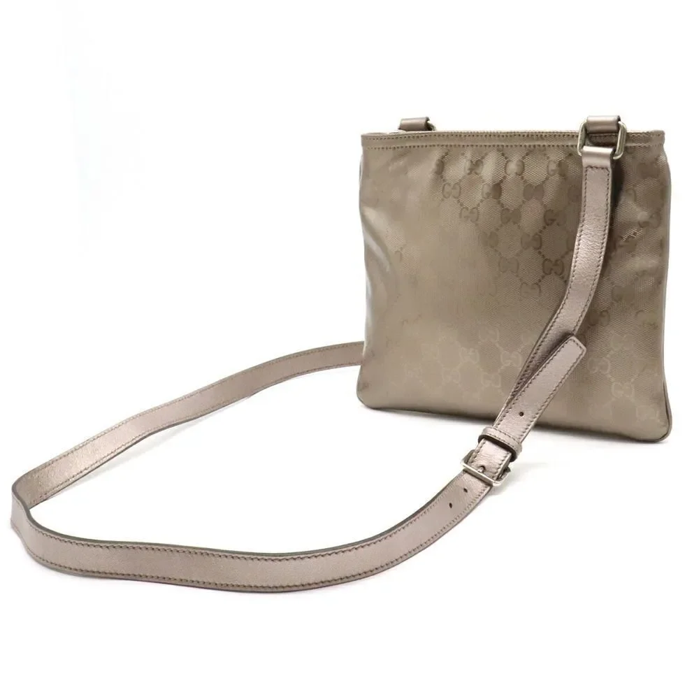 Gucci Imprime Diagonal Metal Fittings Pvc Leather Pink Silver GG Shoulder Bag - Picture 2 of 6